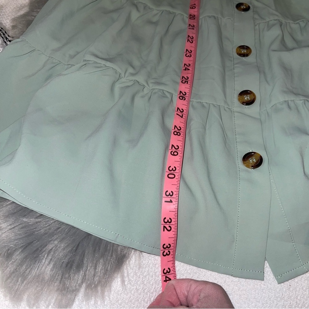 Green Ruffle Dress Size Small - Picture 6 of 10